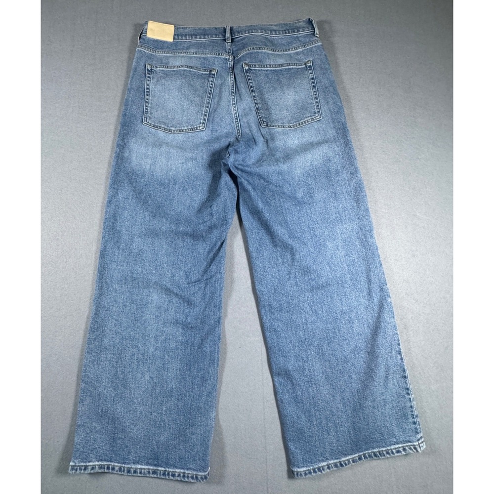 Everlane The Way-High Sailor Jean Women 33R Blue Wide Leg High Rise Denim 36x29 - Picture 4 of 9